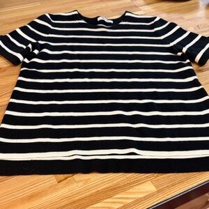 Madewell Women’s Black and White Striped Top